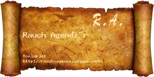 Rauch Agenór névjegykártya